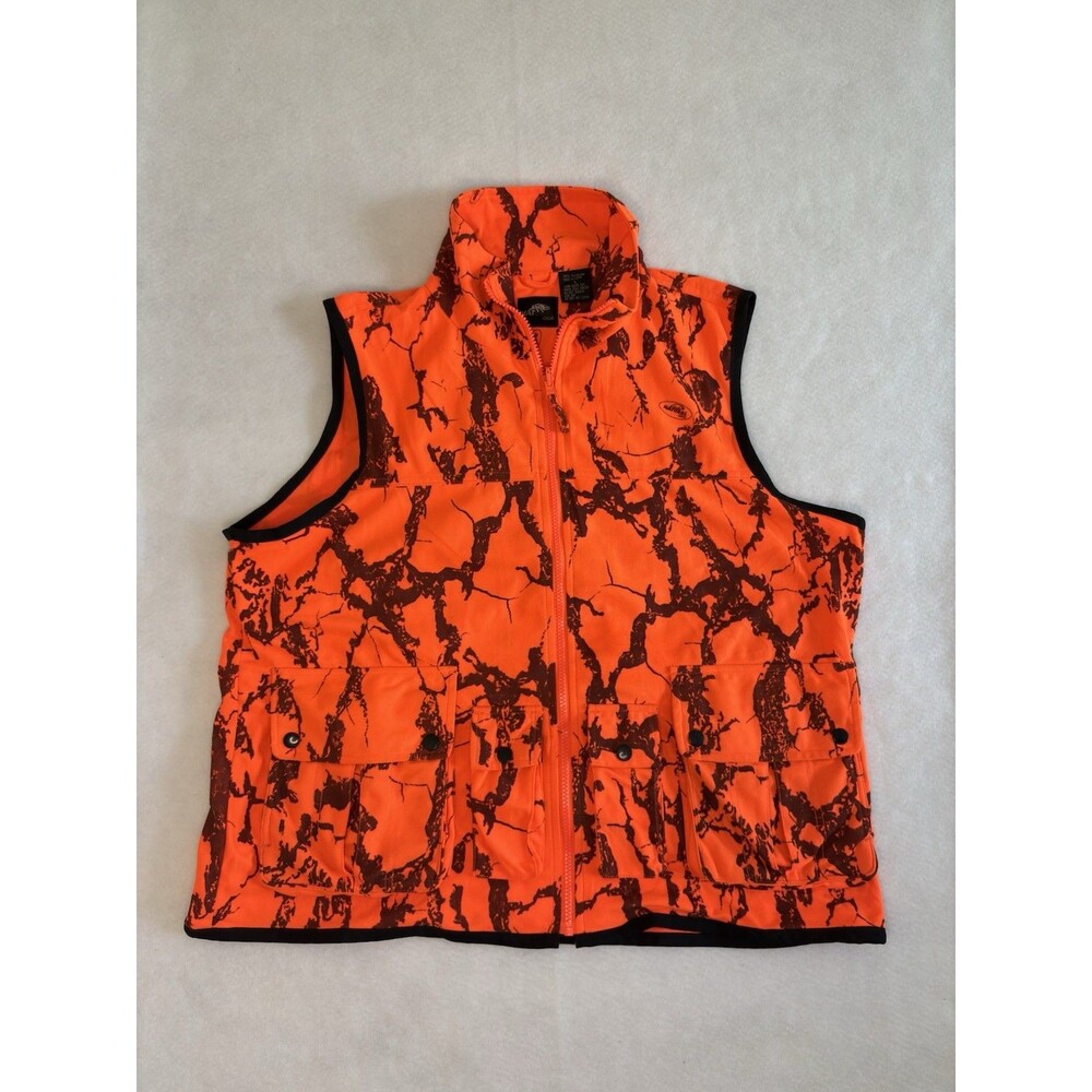 Natural Gear Blaze Orange Camo Hunting Vest Large Harvester Series Game Pouch